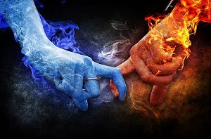 twin-flame-two-flames-blue-flame-hand-and-red-flame-hand