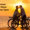 six common twin flame journey types couple kissing bicycle sunset