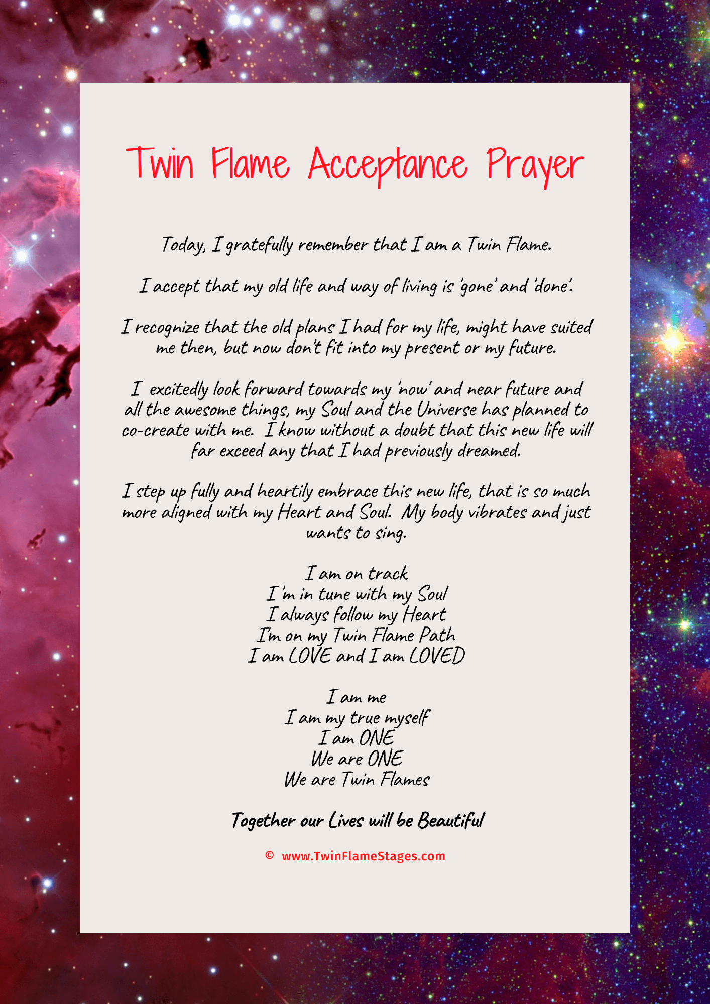 Twin Flame Acceptance Prayer - Twin Flame Stages